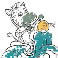 Animal Happy Drive Coloring