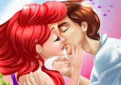 Ariel and Prince Underwater Kissing