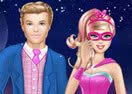 Barbie Super Hero and Ken Kissing