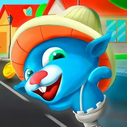 Blue Mushroom Cat Run