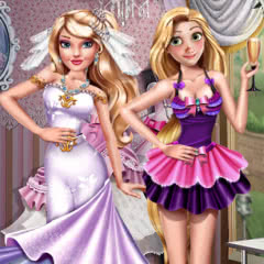 Chloe and Emma Wedding Dress Up