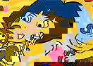 Colorir Dora Com Macaco Botas