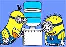 Colorir Minions Bebendo Água