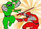 Colorir Power Rangers Em Ação