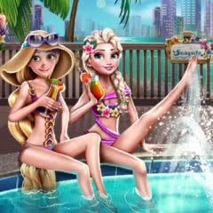 Eliza and Chloe BFFs Pool Party