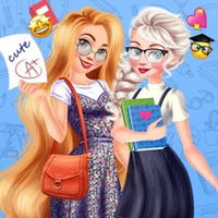 Elsa and Rapunzel: Back to School