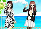 Faddish Twin Sisters Dress Up