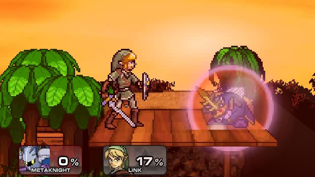 Metaknight bloqueando naruto