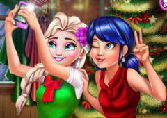 Ladybug and Elsa Xmas Selfie
