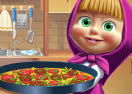 Masha & The Bear Cooking Tortilla Pizza