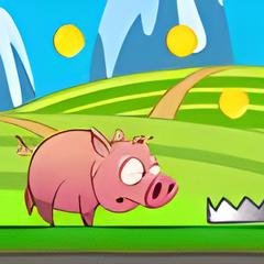 Pink Pig Running