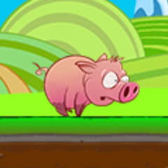 Pink Running Pig