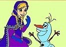 Pinte a Anna e o Olaf do Frozen