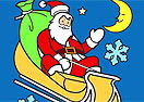 Pinte o Papai Noel Em Seu Trenó