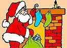 Pinte Papai Noel Entregando Presentes