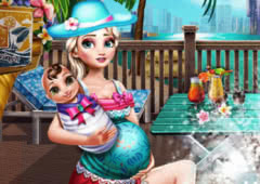 Pregnant Eliza Pool Fun