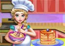 Pregnant Elsa Baking Pancakes