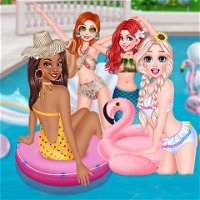 Princesses Chillin At The Pool