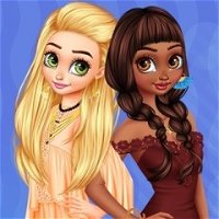 Jogos de Vista Rapunzel e Tiana no Ano Novo no Meninas Jogos