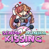 Senpai and Monika Kissing